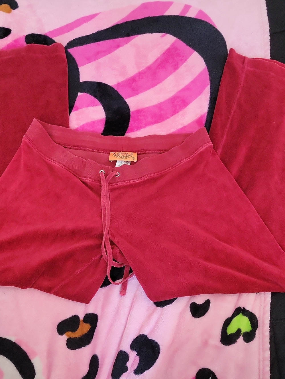 Red Velour Juicy Trackpants